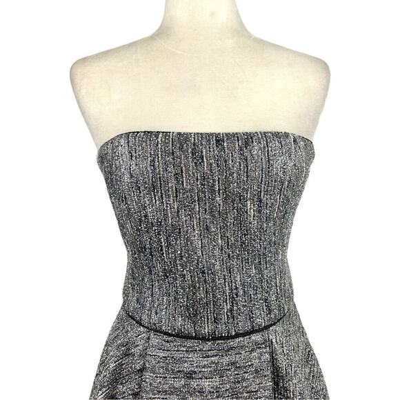 Hunter Bell Womens Size 4 Grace Dress Strapless Cocktail Gray Silver Mini Gown - Picture 3 of 16